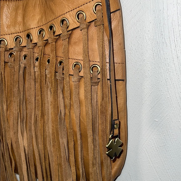 Lucky Brand Tan Leather Crossbody Bag with Fringe - Picture 4 of 15